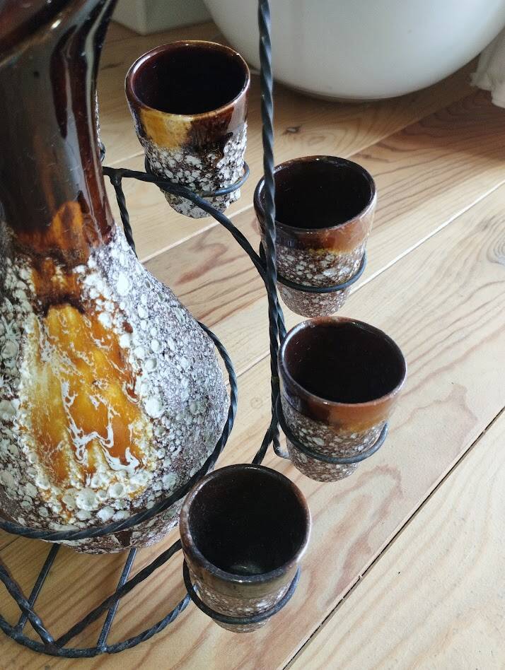 Vintage liqueur service signed Vallauris