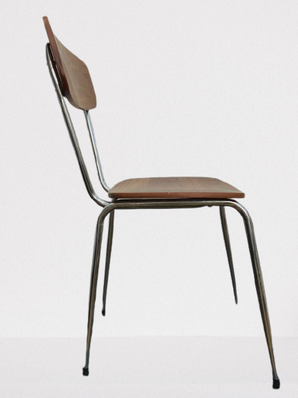 Lot of three chairs in formica effect wood 70