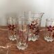 Orangeade service from the 70s with flowers