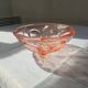 Art Deco pink glass fruit bowl on tripod stand - 1930s