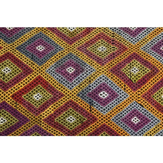 1970s Vintage Turkish Oushak Handmade Wool Cotton Orange Area Rug 160x263
