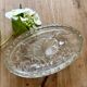 Beurrier vintage en verre à décor de vache