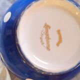 Blue bowl with white polka dots. Longchamp. France.