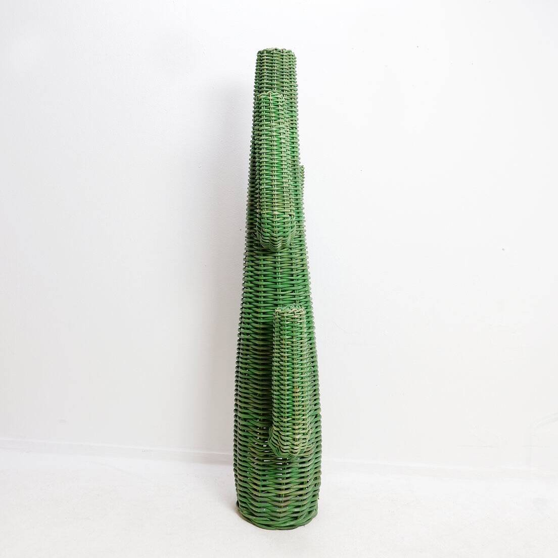 Hand-woven rattan "Saguaro" cactus sculpture 1970 - H:152cm
