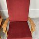 Pair of 50s vintage boomerang armchairs velvet and wood