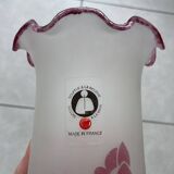 blown glass vase with art nouveau flower decoration