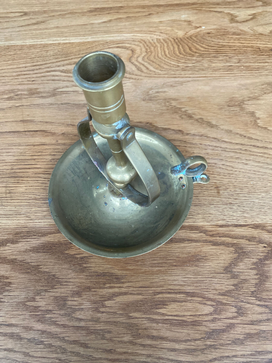 Antique brass candle holder