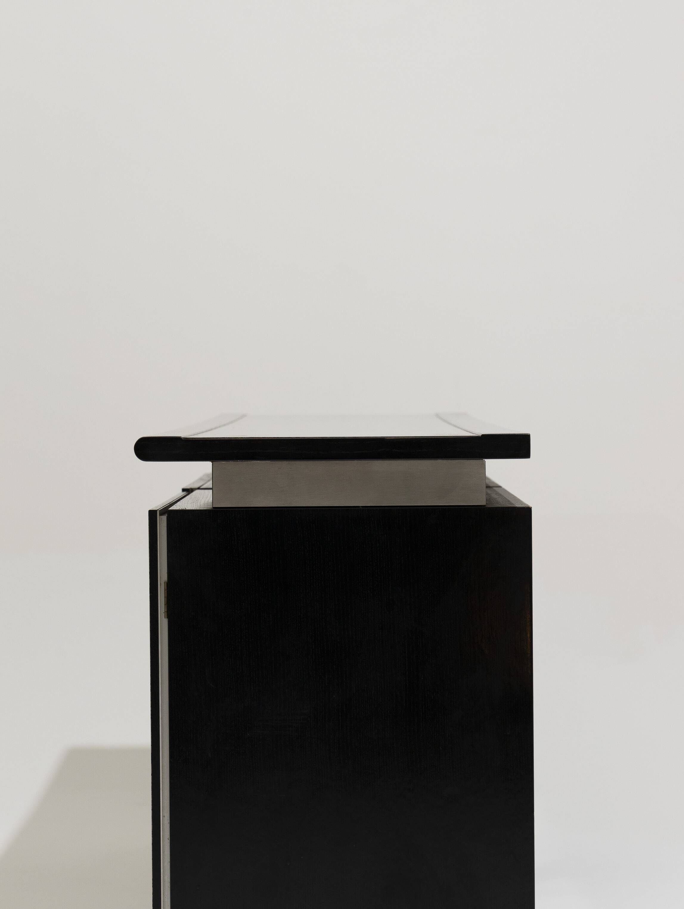 Brushed steel sideboard, lodovico acerbis, 1970s