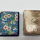 Bonbonnière in faience and Longwy enamels