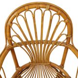 Vintage Rattan Chair Armchair Boho Design 70s