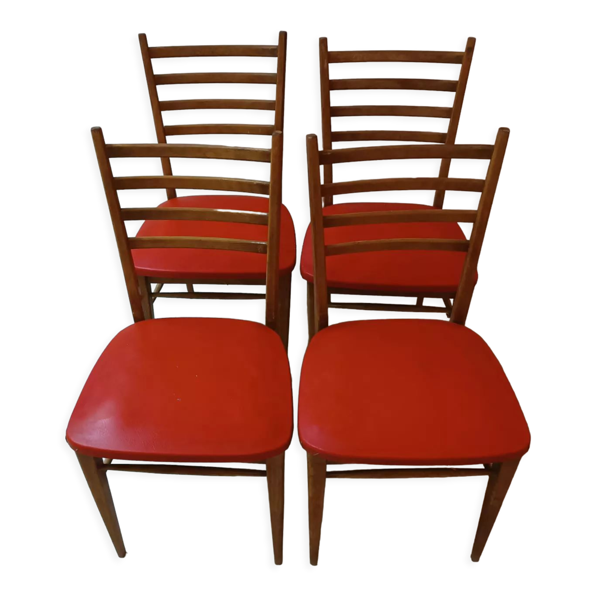 4 Scandinavian style wooden chairs