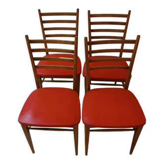 4 Scandinavian style wooden chairs