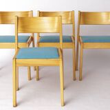 Set of 4 Vintage Flötotto Stacking Chairs – 1970s German Design, Beech Wood