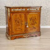 Vintage Two-Leaf Cabinet with Marble Top, 1940s