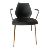 Maui Kartell anthracite chair with armrests Vico Magistretti