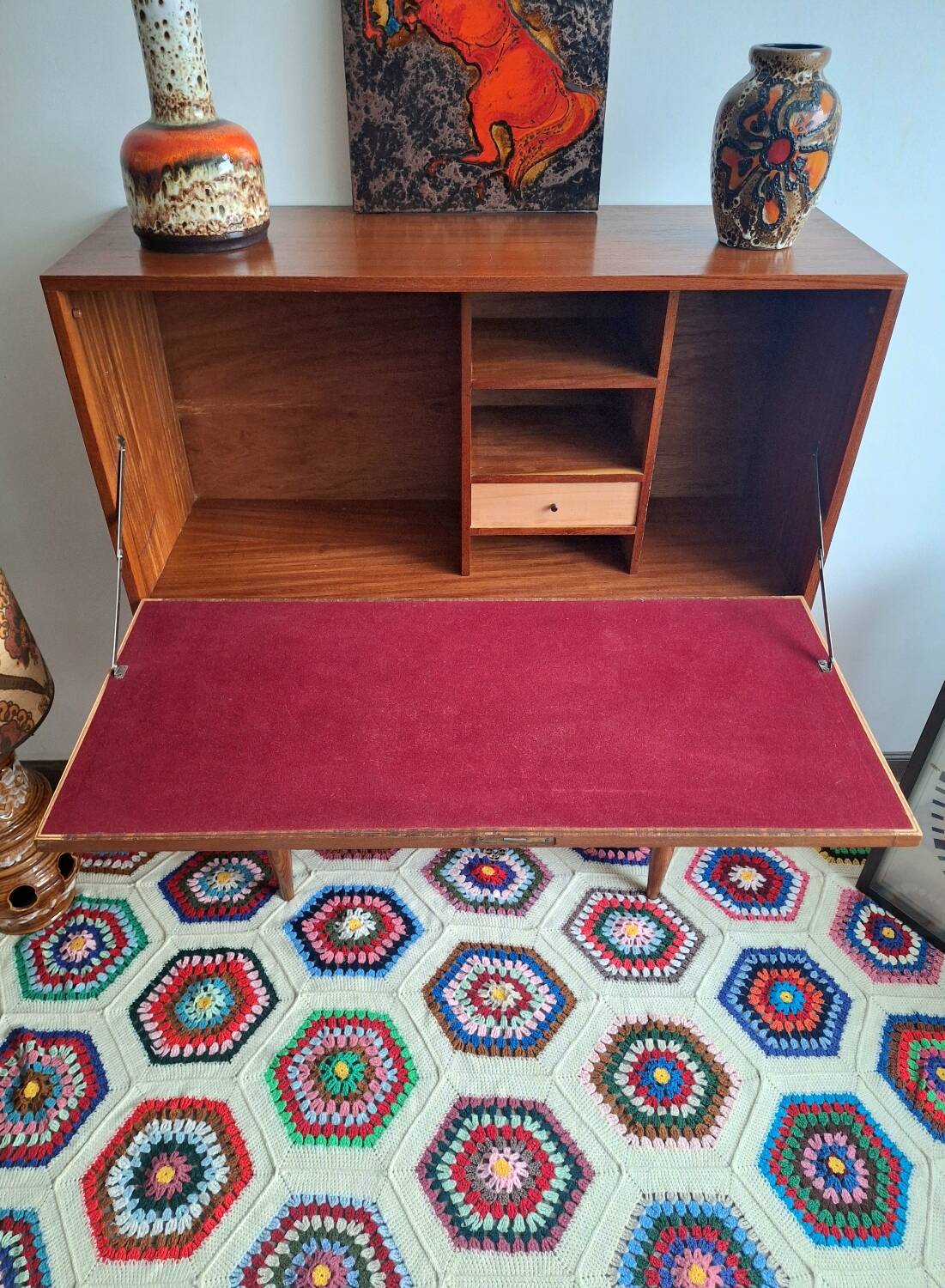 Vintage teak sideboard and secretary