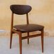 Set of 6 vintage wood and leatherette chairs