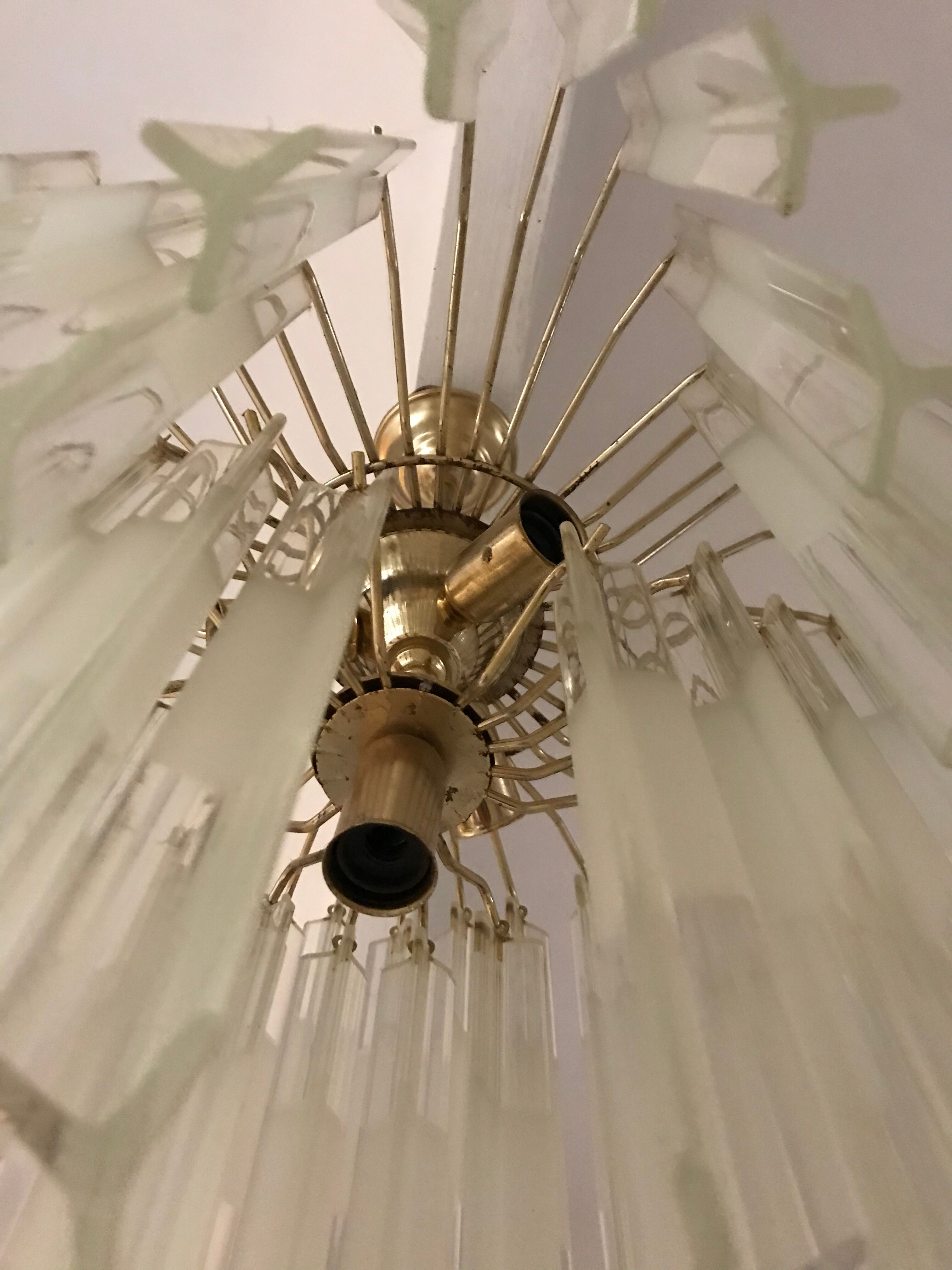 Venini Triedi Crystal Chandelier 1970