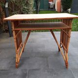 Bureau en rotin vintage