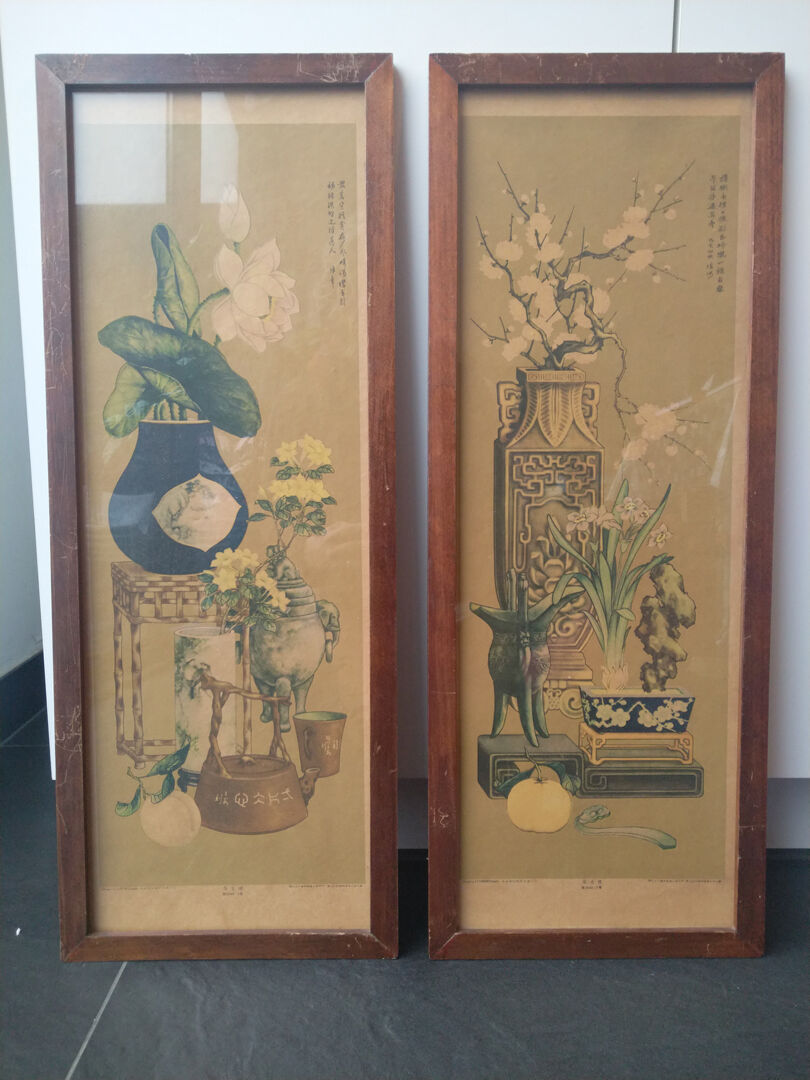 Ensemble de tirages d'art chinois vintage