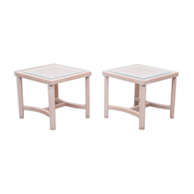 Tables d’appoint en osier des années 1970 France