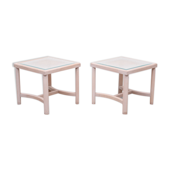 Tables d’appoint en osier des années 1970 France