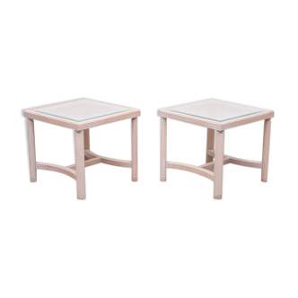 Tables d’appoint en osier des années 1970 France