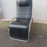Vintage black leather armchair