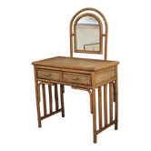 Coiffeuse ou bureau en rotin