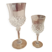 Many crystal glasses