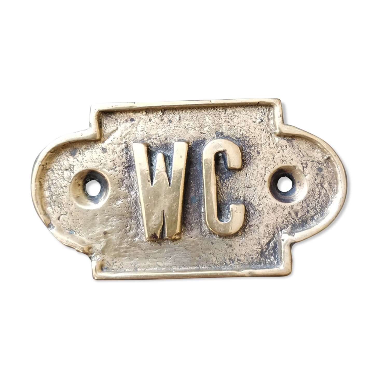 Brass toilet door plates