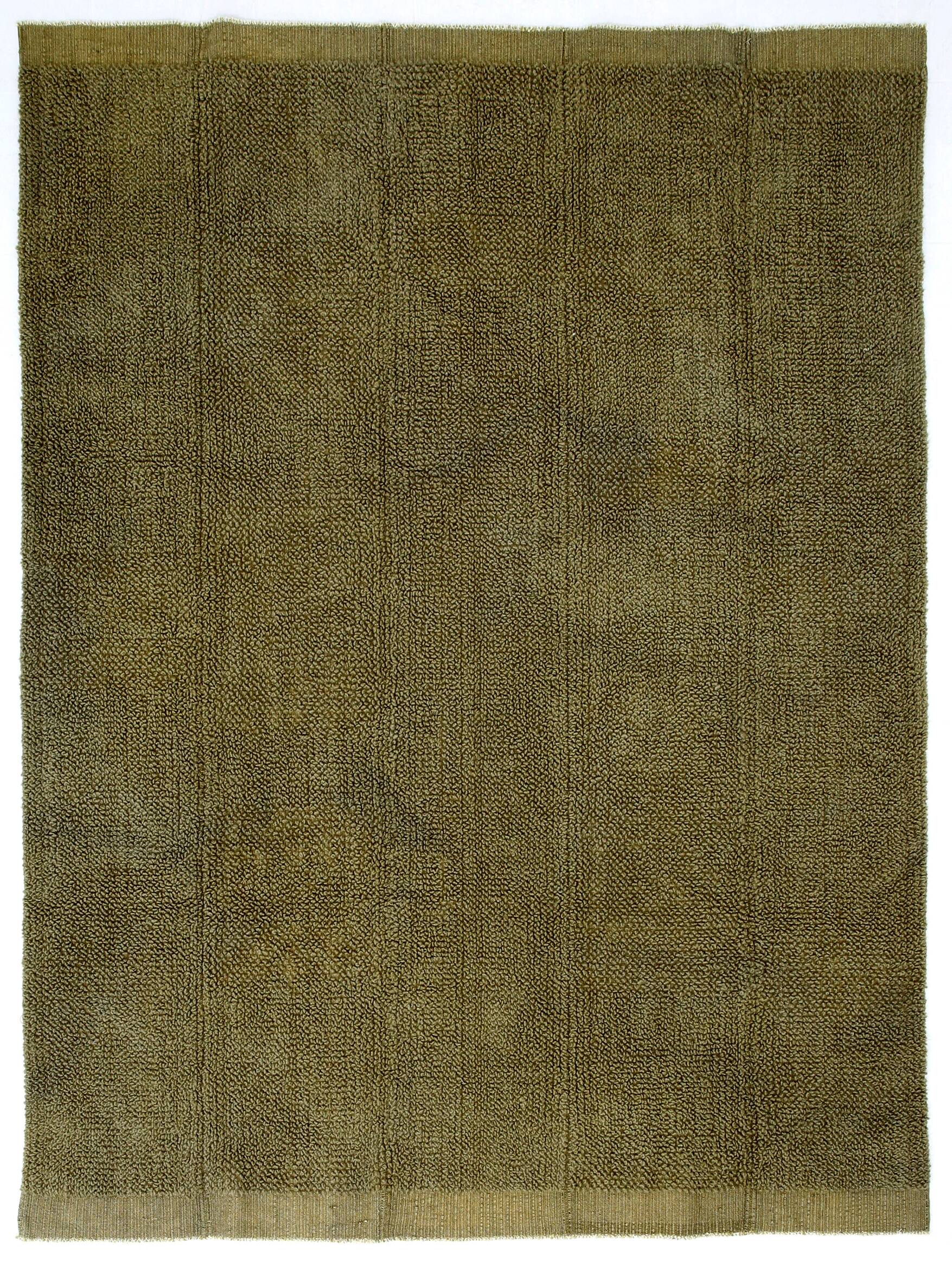 Large Handmade Army Green Kilim Rug, 224x303Cm