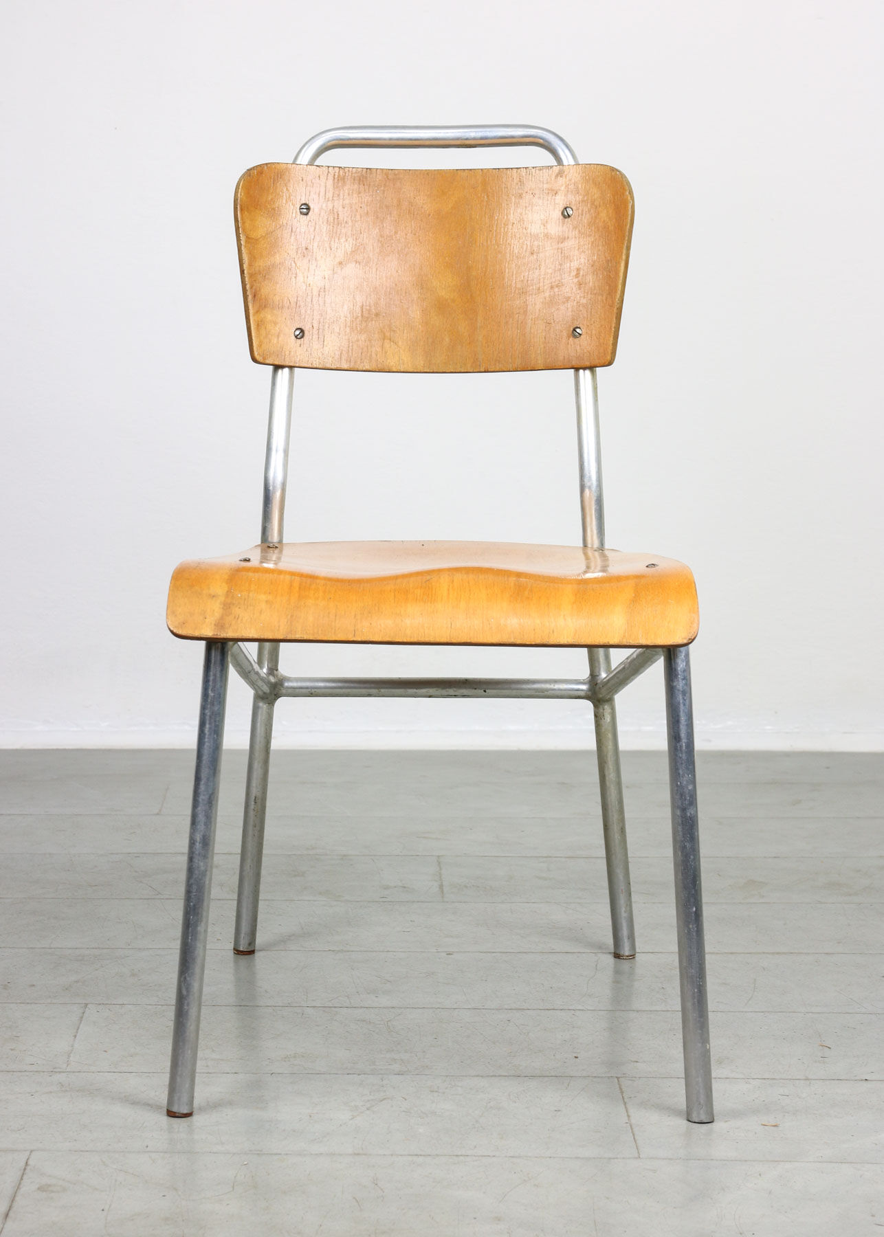 Mid-century Plywood Aluminum Chair, set of 2