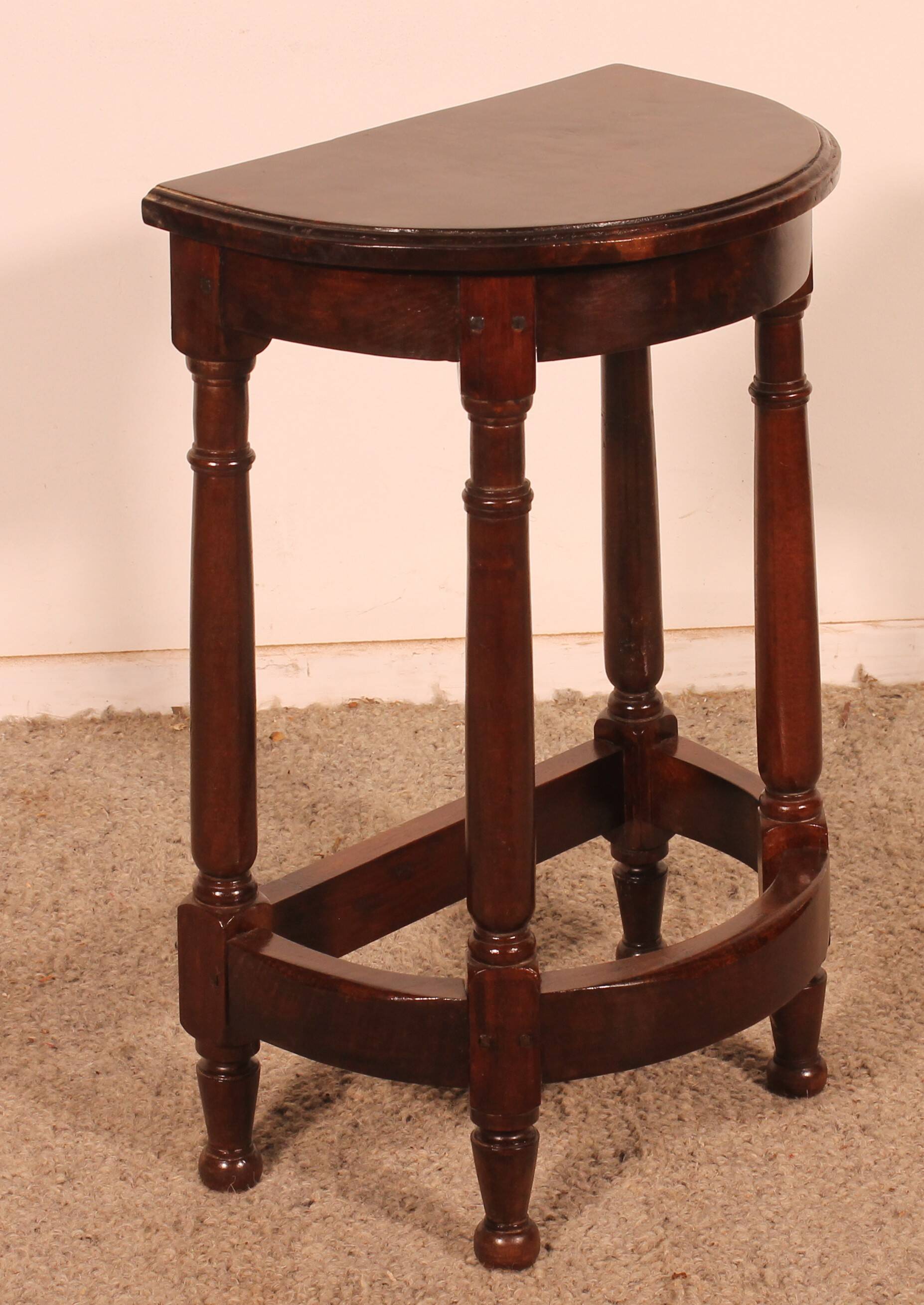 walnut side table in high period style