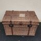 Antique vintage rattan and wicker travel trunk from the 1900s