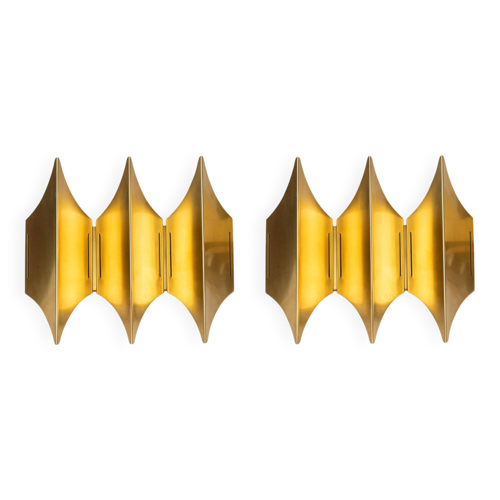 Paire de 2 appliques danoises Gothic 3 par Bent Karlby, Lyfa, années 1960