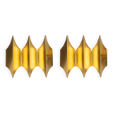 Pair of 2 Danish sconces Gothic 3 by Bent Karlby, Lyfa, 1960s
