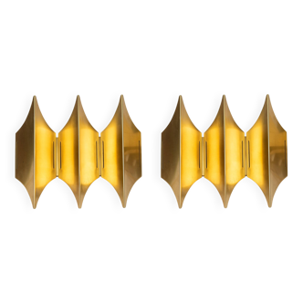 Pair of 2 Danish sconces Gothic 3 by Bent Karlby, Lyfa, 1960s