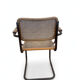 Fauteuil cantilever 1950s fer massif et cannage - Proto Cesca - La mam