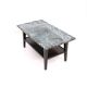 Table basse en bois noirci avec plateau en marbre vert des Alpes, Italie