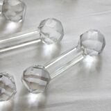 11 vintage faceted crystal knife holders