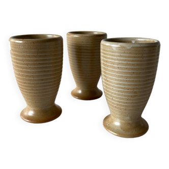 Trio of vintage stoneware Mazagran cups