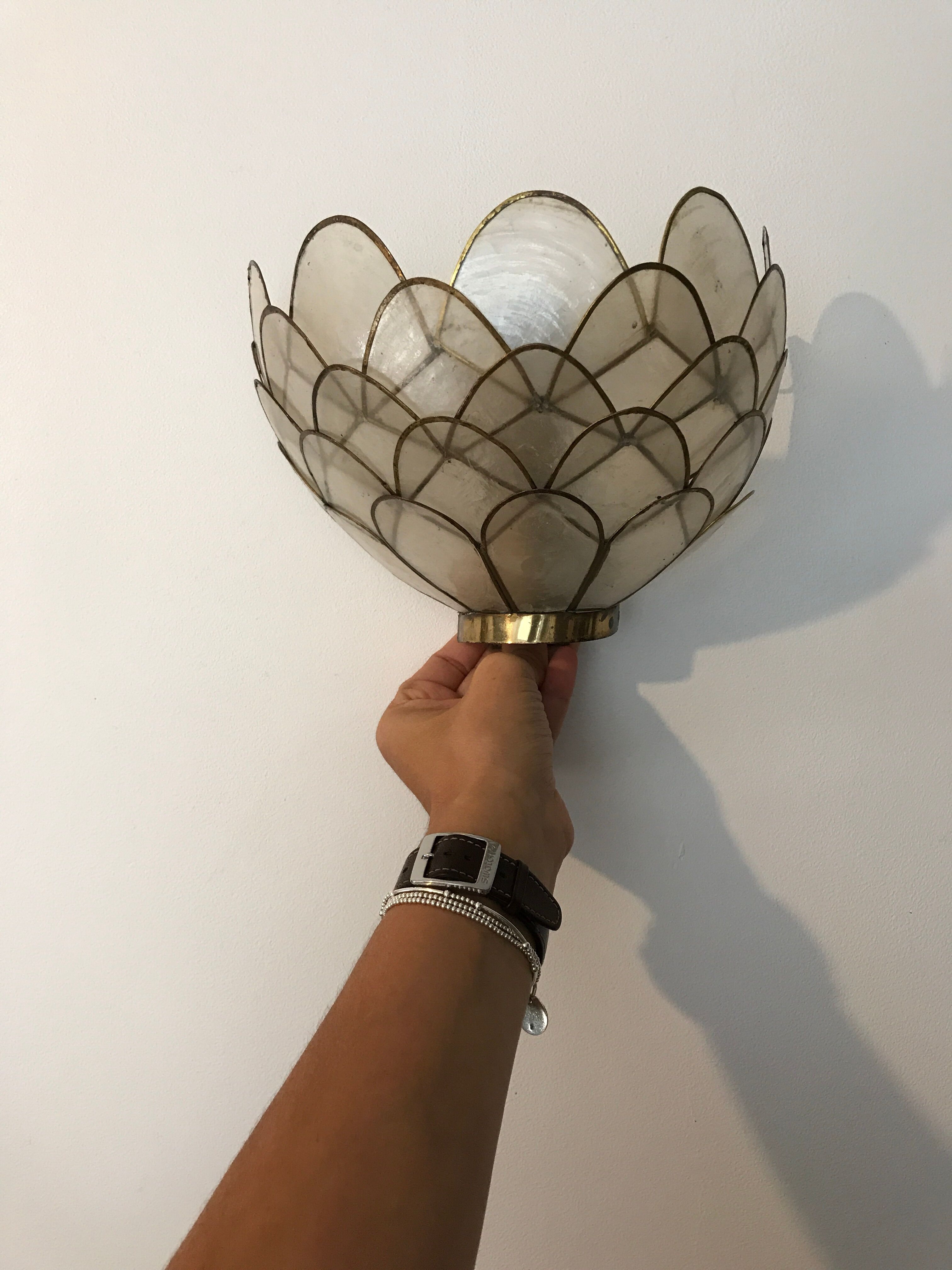Vintage mother-of-pearl wall lamp