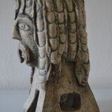 Lampe sculpture tete gaulois signee Mazoyer 1977