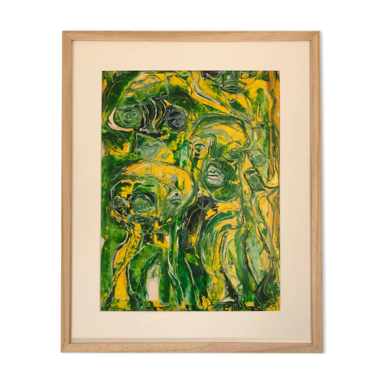 L. MITCHELS, active 20th century. Composition, 1971. Acrylic on paper.