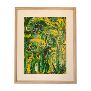 L.MITCHELS, actif XXe.Composition,1971.acrylique