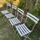 Set of 4 vintage folding chairs in metal and wood