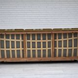 1970s, Danish 3-seater sofa, furniture wool, solid oak wood.