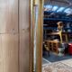 Napoleon III mirror in wood and gilded stucco with gold leaf.