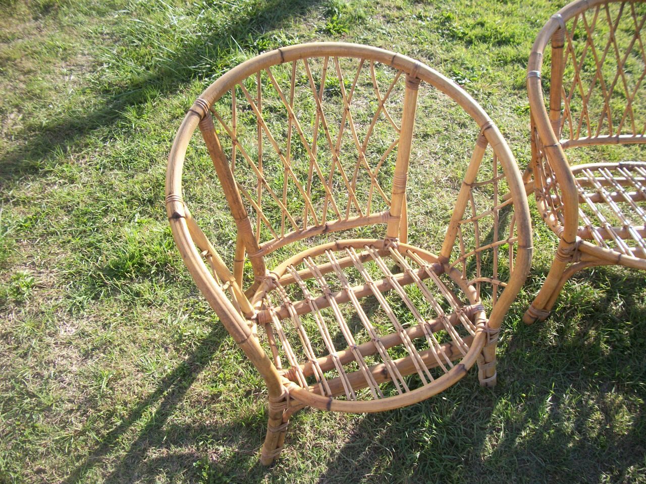 Bamboo and rattan living set
